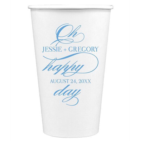 Romantic Oh Happy Day Paper Coffee Cups